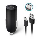 Forever Billaddare 1xUSB 2A USB-C Kabel M02 Svart