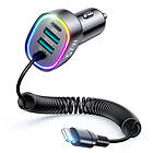 Joyroom 4 i 1 Billaddare med Lightning Kabel 1,6m Svart