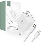 Tech-Protect 2-Port Nätverksladdare med Lightning Kabel