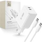 Tech-Protect NC45W-GAN 2-Port Snabbladdare PD 45W + Typ-C Kabel