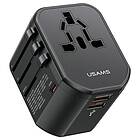 Usams T59 Universal Travel Adapter 1x USB-C 2xUSB 20W