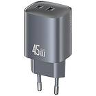 Usams Snabbladdare 45W 2xUSB-C GaN