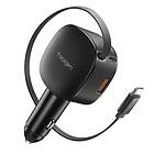Spigen EV603BT Billaddare med utdragbar USB-C-kabel 60W