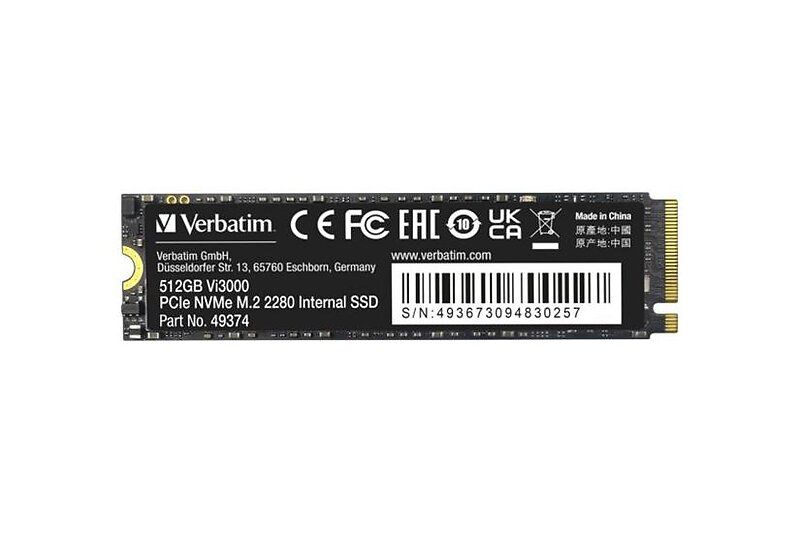 Verbatim Vi3000 512 GB SSD PCI Express 3,0 x4 (NVMe) M.2-kort