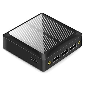 MTP Products Kompakt Solcells Powerbank 10000mAh, 3xUSB-A