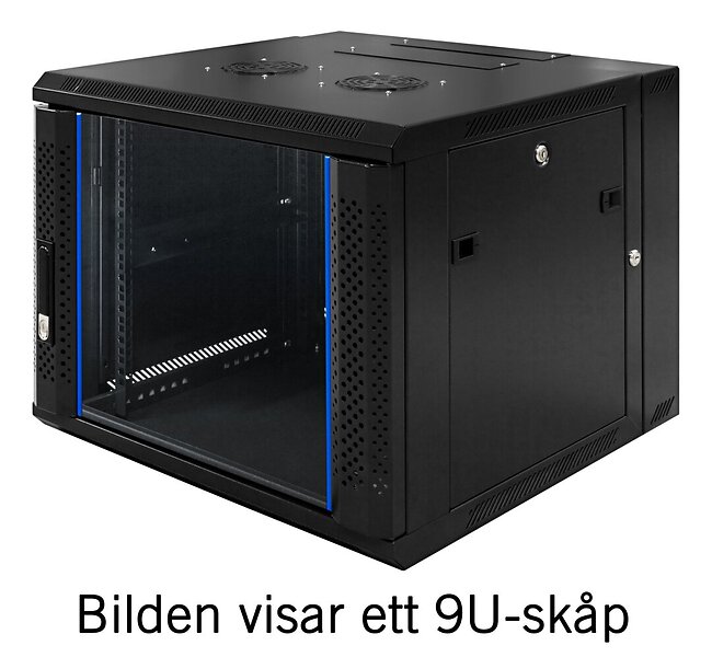 Toten 19" Wall Cabinet 6U 600 × 600 Glass Door Black