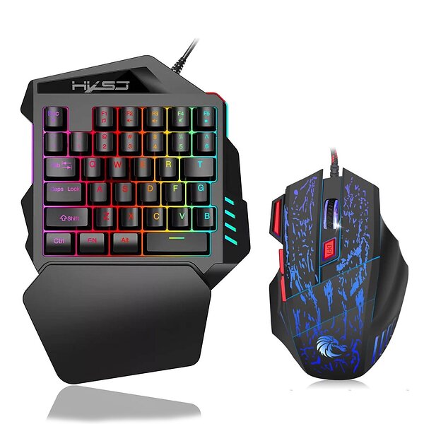 INF  Enhands gamingtangentbord, tangentbord, mus, RGB-bakgrundsbelyst handl