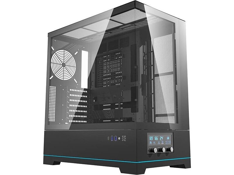 Darkflash DY451 computer case without fans (black) Chassi Miditower Svart