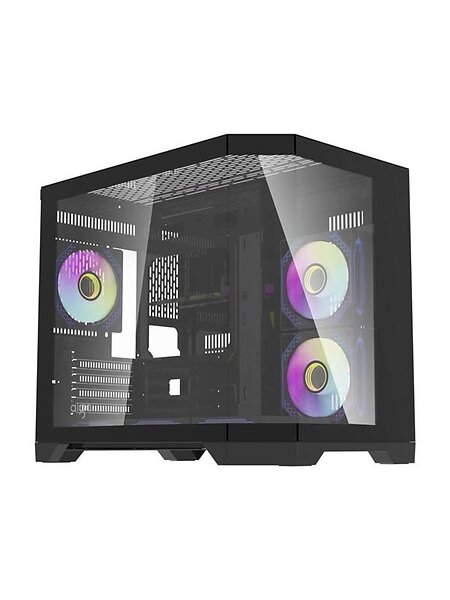 Darkflash FT418 computer case 6 aRGB fans (black) Chassi Minitower Svart