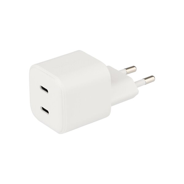 NÖRDIC Väggladdare 2xUSB-C 35W PD Nano PPS