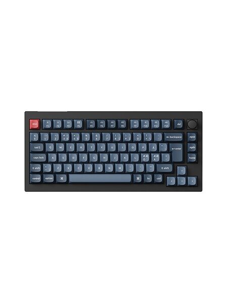 Keychron V1 MAX 75% Knob Wireless Jupiter Banana QMK/VIA Gateron Carbon Black (Nordic)
