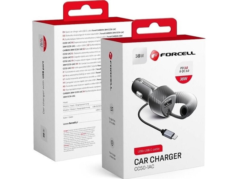 Forcell CC50-1AC USB Till Typ-C Kabel 20W