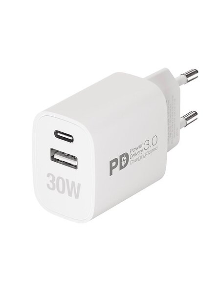 Vivanco Snabb GaN 30W 1xUSB-C PD USB-A Hemladdare