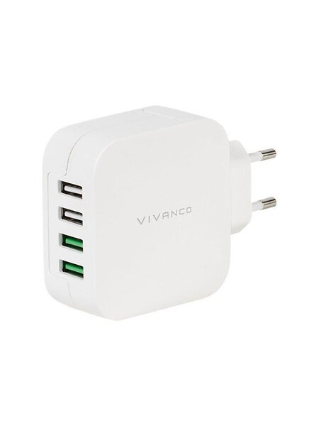 Vivanco USB hemladdare 4,8A (2,4A/1A) 4xUSB