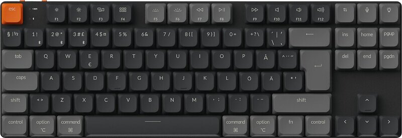 Keychron K1v6 RGB Aluminium Hot Swap QMK Low Profile 2.0 Red (Nordic)