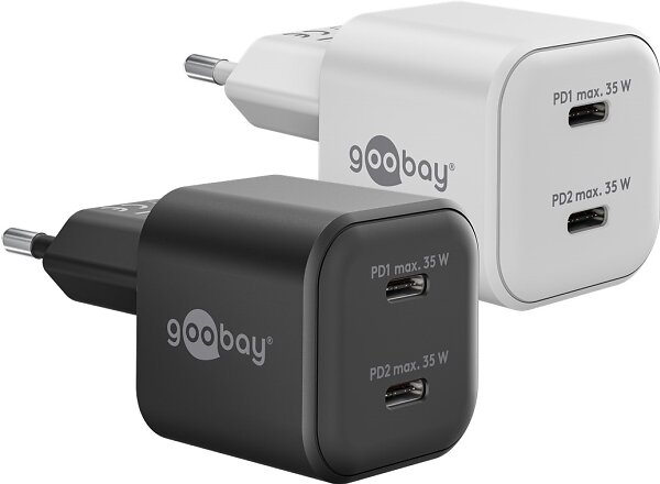 Goobay Nano GaN Dual USB-C PD 35W