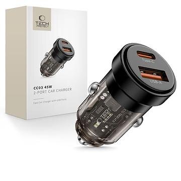 Tech-Protect CC03 Billaddare USB-A Till USB-C 45W