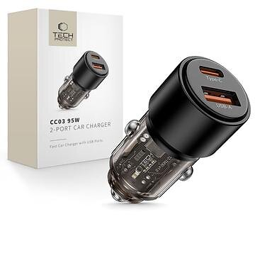 Tech-Protect CC03 Billaddare USB-A Till USB-C 95W