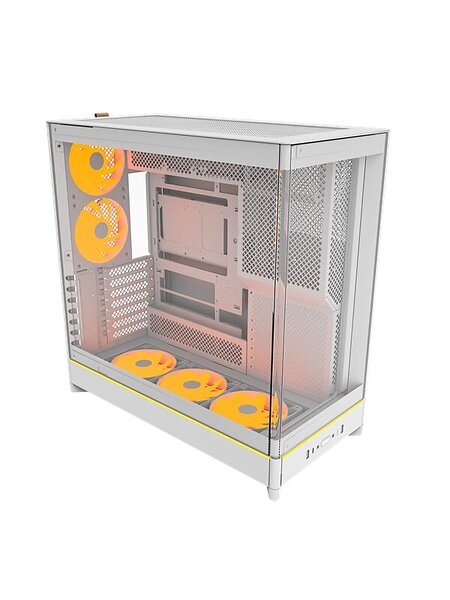 Montech HS02 PRO ARGB (Vit/Transparent)