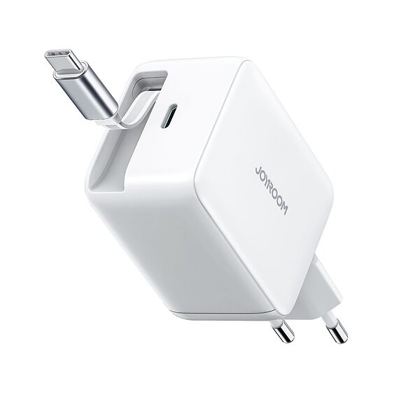 Joyroom JR-TCL06 GaN USB-C Laddare med Utdragbar Kabel 67W