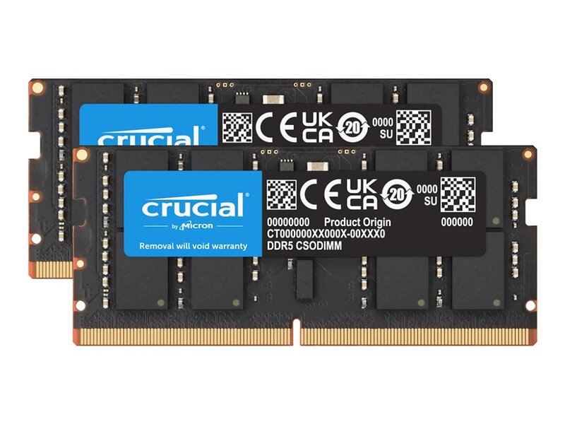 Crucial Svart SO-DIMM DDR5 3200MHz 2x24GB (CT2K24G64C52CS5)