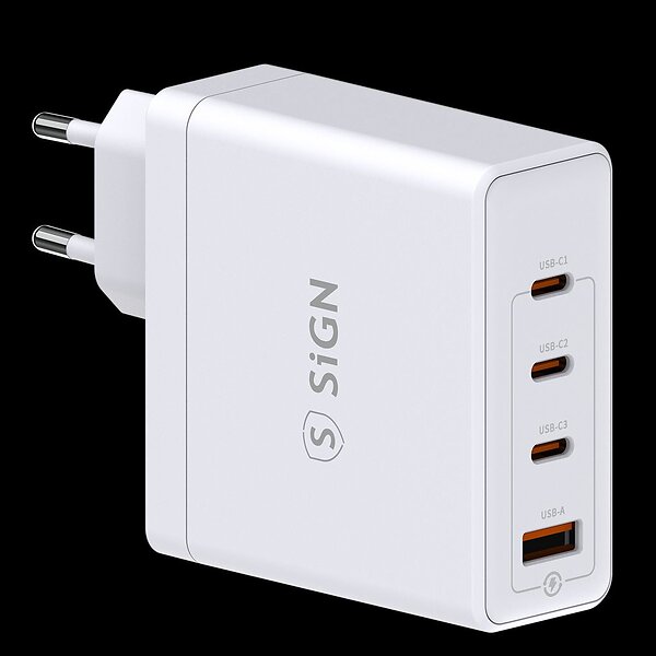SiGN SN-140W 140W Snabbladdare med 3x USB-C / 1x USB-A