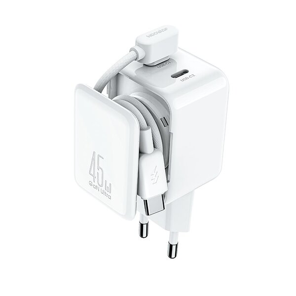 Joyroom JR-TCL05 GaN USB-C Laddare med Kabelhantering 45W