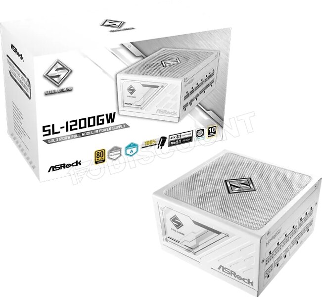 ASRock Steel Legend SL-1200G White 80 Plus Gold ATX 3.1 1200W