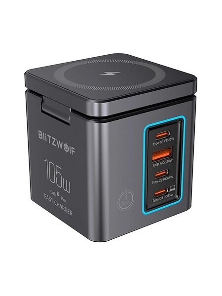 BlitzWolf BW-i113 GaN USB-A + 3xUSB-C 105W Nätladdare