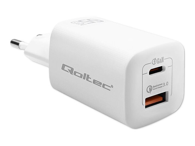 Qoltec 50765 GaN Ultra USB-C PD USB QC 3.0 65W