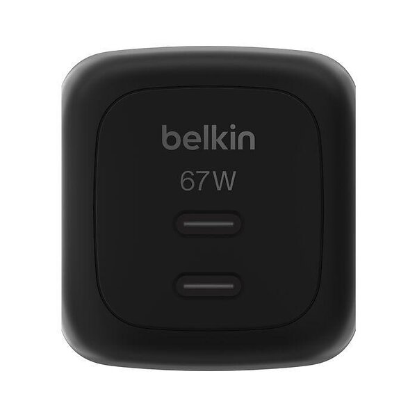Belkin WCH020kqBK 67W Dubbel USB-C PD GaN Väggladdare med PPS