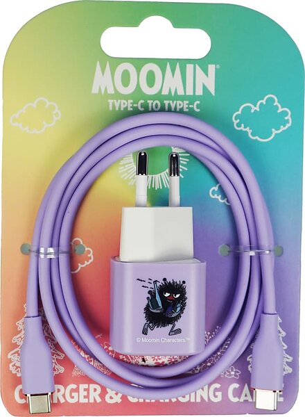 Moomin M20008 20W USB-C till USB-C Väggladdare med 1m Kabel