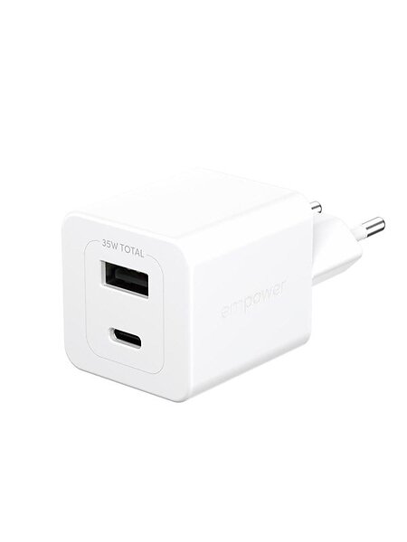 empower by EM94326 Turbo 35W Dubbel USB-C + USB-A GaN Snabbladdare