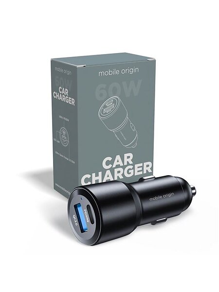 Mobile Origin FRL-CCH60W-01 60W Dubbelport Billaddare med USB-C och USB-A
