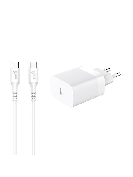 Gear 665138 PD/PPS 30W Dubbel USB-C Snabbladdare med USB-C-kabel