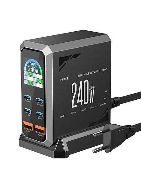 BlitzWolf BW-S31 6-portars USB-C + USB-A PD Desktopladdare 240W