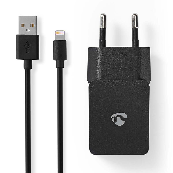 Nedis WCHAL240ABK Väggladdare med Lightning-kabel 2.4A