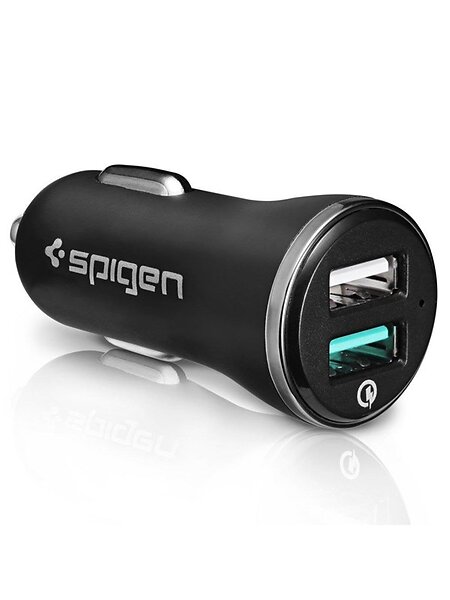 Spigen F27QC Billaddare Quick Charge 3.0 Dubbelport 30W
