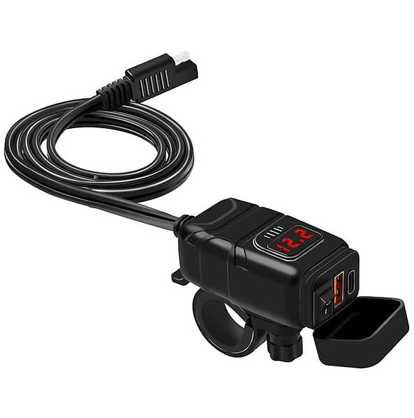 INF 290971 USB-C / USB Snabbladdare för bil och motorcykel