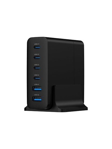 Gembird TA-UC-2A4C-PD75-01-BK 4 x USB-C 2 x USB Type A 75W