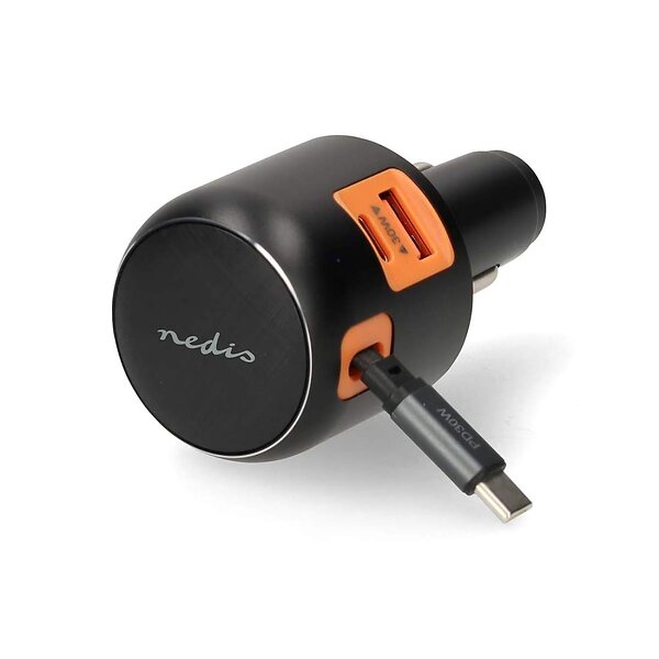 Nedis CCH1C1A60WBK Billaddare USB-A USB-C 60W