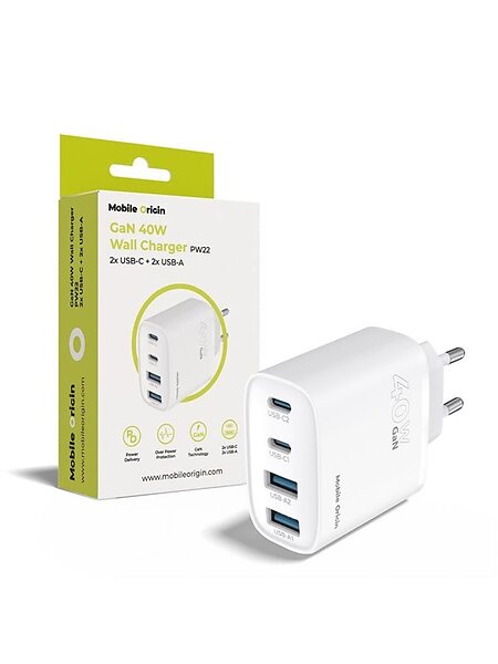 Mobile Origin MO-40WCH-PW22 GaN Väggladdare 40W