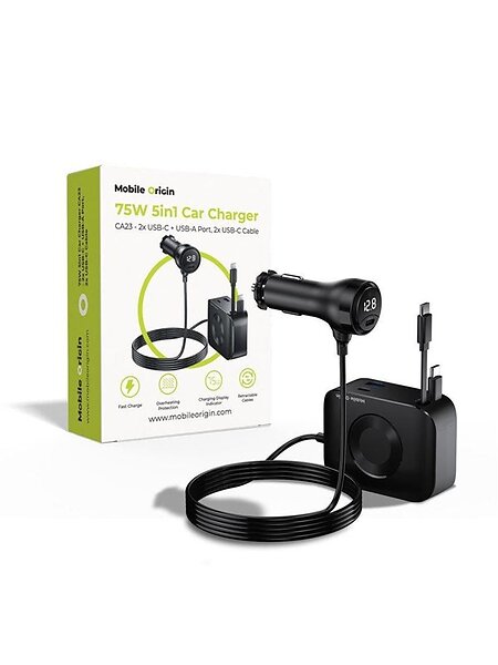 Mobile Origin MO-75WCCH-CA23 5in1 Billaddare 2x USB-C 75W