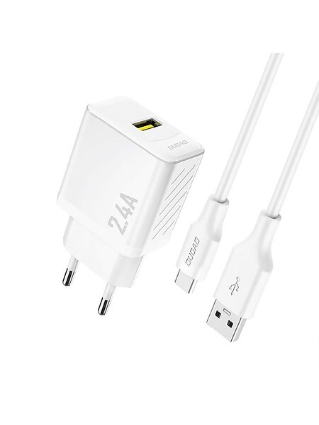 Dudao A23TEU GaN USB-A väggladdare med USB-A-kabel 2.4A