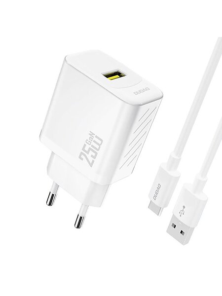 Dudao A27STEU GaN USB-A Väggladdare med USB-A-kabel 25W