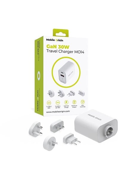 Mobile Origin MO14 GaN Reseadapter EU USA UK AUS 30W