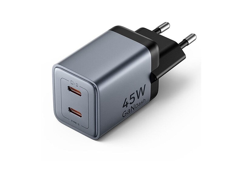 Vention FCDH0-EU 2-Port USB-C GaN Väggladdare 45W