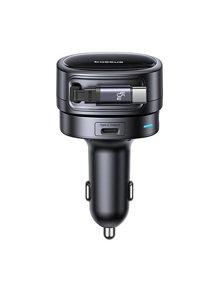 Baseus PrimeTrip VR1 C00069001121-00 Biladdare med USB-A USB-C och Infällbar USB-C-kabel 60W