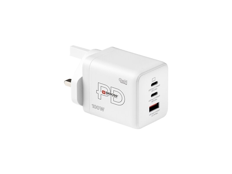 Skross SKKT08100WPDUKCN Power Charger Gan Combo+ UK 100W
