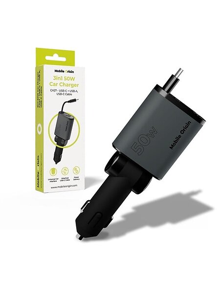 Mobile Origin CA27 MO-CCH-CA27 3in1 50W Billaddare med USB-C-kabel